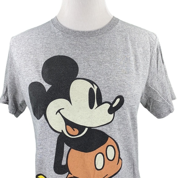 Disney Mickey Mouse Gray Short Sleeve Crew Neck Graphic Tee - Picture 2 of 10
